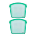 Cuisipro Green Silicone Pack-it Bag (8 x 7-Inch, 27 fl oz, Seamless, 2 Pack)
