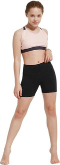 BALEAF Girls' 4 Volleyball Shorts Youth Dance Spandex Running Kids Athletic Yoga Biker Shorts with Pocket