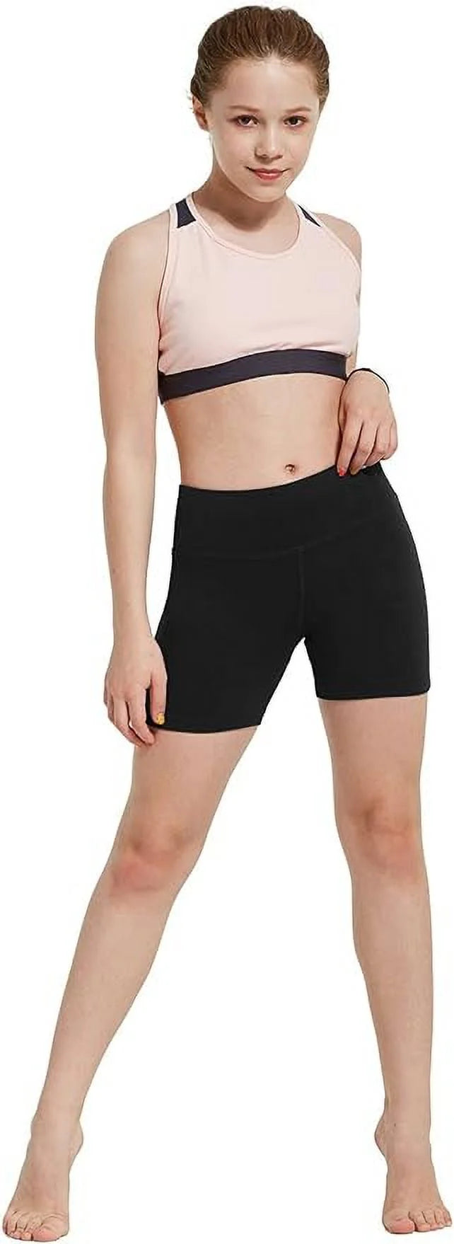 BALEAF Girls' 4 Volleyball Shorts Youth Dance Spandex Running Kids Athletic Yoga Biker Shorts with Pocket