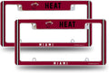 Miami Basketball Heat (Set of 2) Chrome Metal License Plate Frames with Bold Full Frame Design