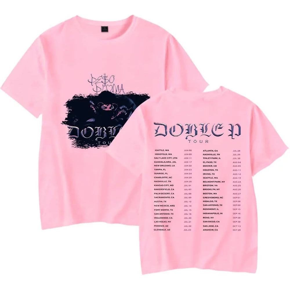 Peso Pluma T shirt Double P Tour 2023 Concert Fashion Accessories Stylish Idol Hip Hop Tee shirt