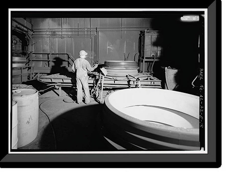 Historic Framed Print, United States Pipe & Foundry Company Plant, Core Making Shop, 2023 St. Louis Avenue at I-20/59, Bessemer, Jefferson County, AL - 18, 17-7/8 x 21-7/8