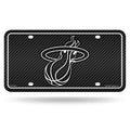 Miami NBA Heat 12x6 Carbon Fiber Design Metal License Plate Auto Tag