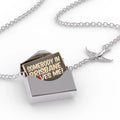 Locket Necklace Somebody in Brisbane Loves me, Australia in a silver Envelope Neonblond