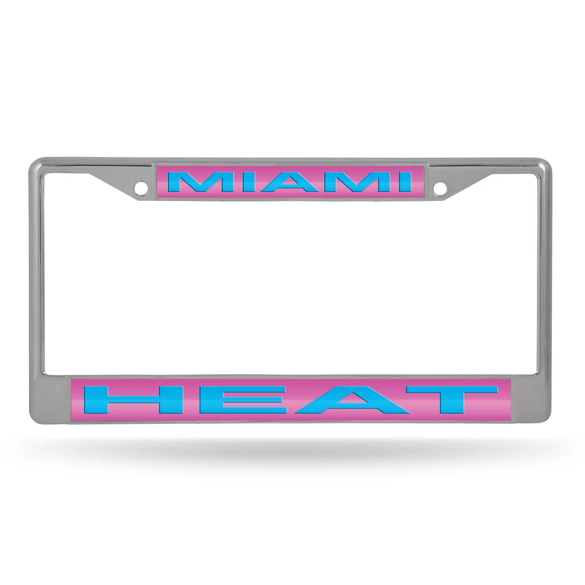 Rico Industries Basketball Miami Heat City Edition 12 x 6 Laser Cut Chrome Frame - Car/Truck/SUV Automobile Accessory