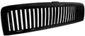 Gloss Black Front Bumper Hood Grill Grille Assembly Vertical Style Made For And Compatible With 1994 - 2001 Dodge RAM 1500 2500 3500 94 95 96 97 98 99 00 01