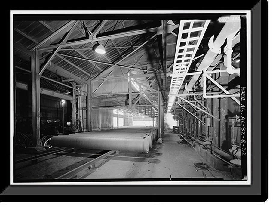 Historic Framed Print, United States Pipe & Foundry Company Plant, Pipe Casting & Testing Area, 2023 St. Louis Avenue at I-20/59, Bessemer, Jefferson County, AL - 19, 17-7/8 x 21-7/8