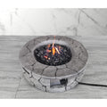 Living Source International 9'' H x 28'' W Fiber Reinforced Concrete Outdoor Fire pit(Stone Gray)