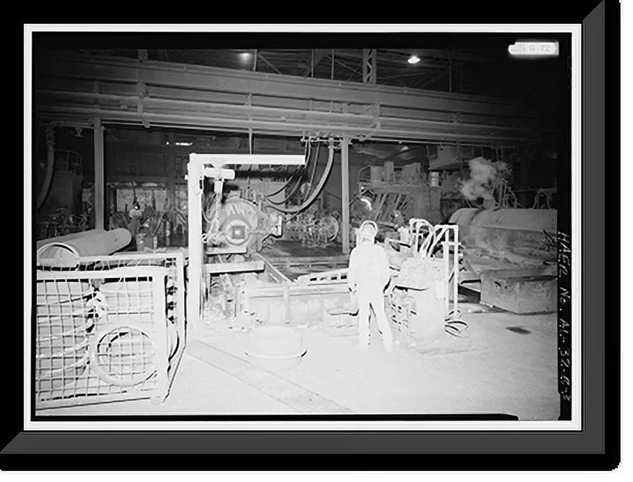 Historic Framed Print, United States Pipe & Foundry Company Plant, Pipe Casting & Testing Area, 2023 St. Louis Avenue at I-20/59, Bessemer, Jefferson County, AL - 3, 17-7/8 x 21-7/8