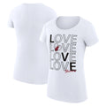 Women's G-III 4Her by Carl Banks White Miami Heat Basketball Love Fitted T-Shirt
