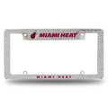 Rico Industries Miami  Basketball 12 x 6 Chrome All Over Automotive Bling License Plate Frame Design for Car/Truck/SUV