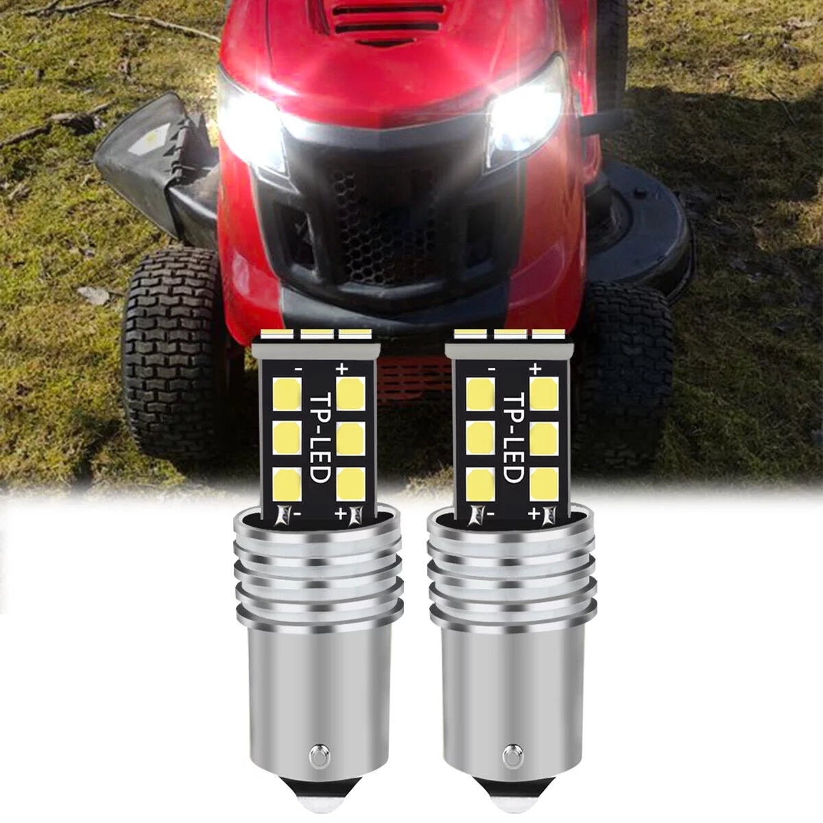 2 6000K LED Headlight Bulb For Simplicity Landlord Prestige Regent mower tractor