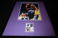 Karl Malone 16x20 Framed Game Used Jersey & Photo Display Jazz B