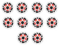 (10) Rockville RKL65MBW 6.5 700w Marine Boat Speakers w/LED+Black/White Grilles
