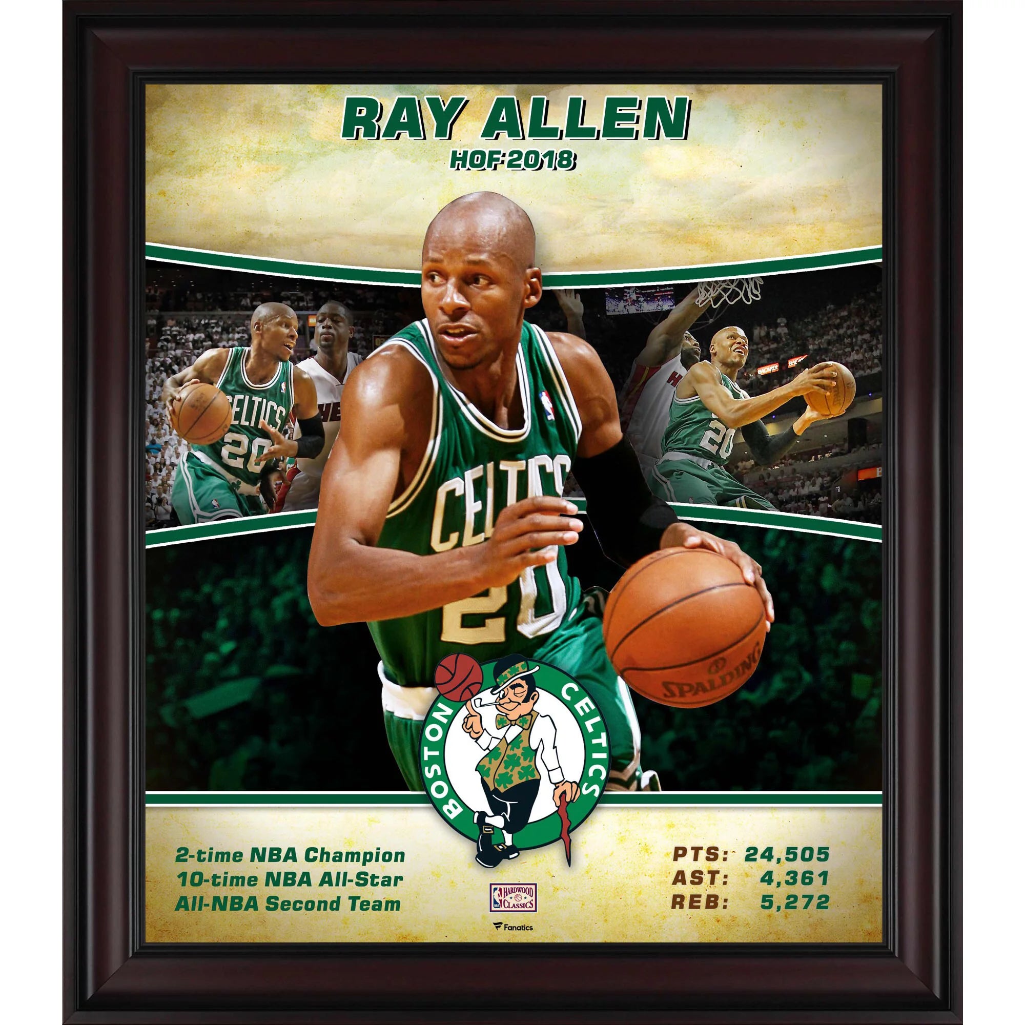 Ray Allen Boston Celtics Framed 15 x 17 Hardwood Classics Player Collage
