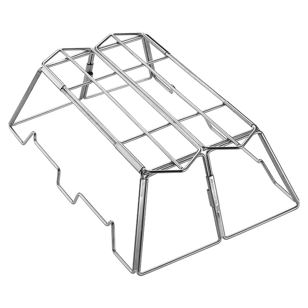 CAMPINGMOON Grill Foldable Campfire Cooking Stand with Stainless Steel Grate Perfect for Barbecues
