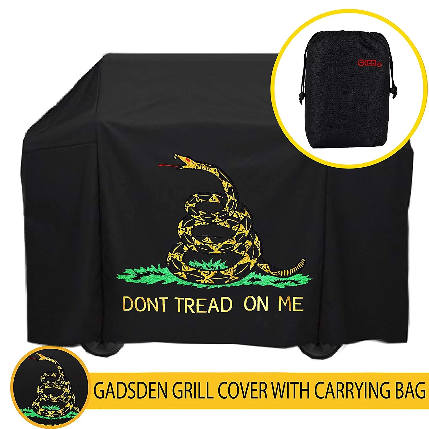 Grill cover with Gadsden logo 60 inch Heavy Duty Waterproof BBQ Grill Cover