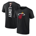 Men's Fanatics Branded Kyle Lowry Black Miami Heat Playmaker Name & Number T-Shirt