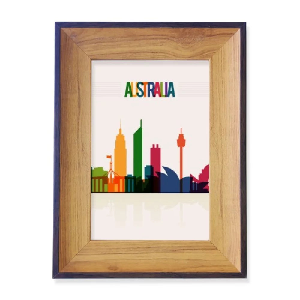 Australia City Landmark Skyscrapers Outline Photo Frame Exhibition Display Art Desktop Painting