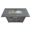 Living Source International LSI Steel Outdoor Fire Pit Table Grey